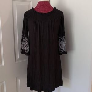 Black/white Voll bell sleeve boho tunic/dress S